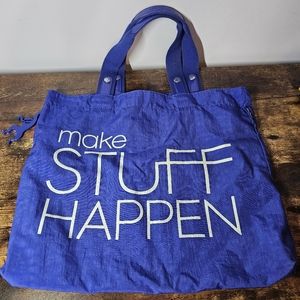 NWOT Beautiful Cobalt Blue Kipling Make Stuff Happen Tote Reversible Ltd Edition